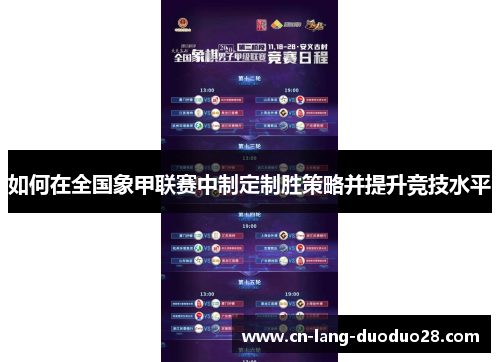 如何在全国象甲联赛中制定制胜策略并提升竞技水平